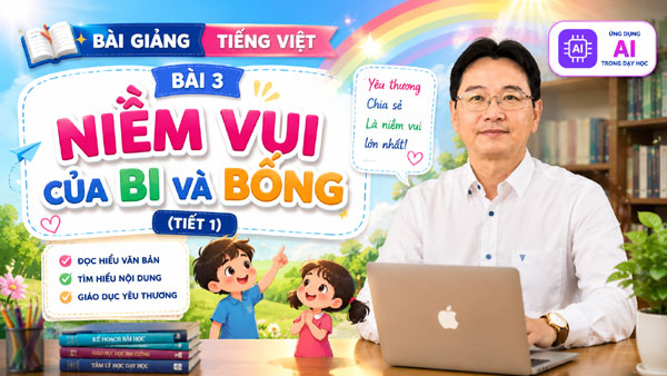 Bài giảng AI Niềm vui của Bi và Bống - Tiếng Việt 2 tuần 2, ứng dụng trò chơi Trồng cây gây rừng hấp dẫn học sinh